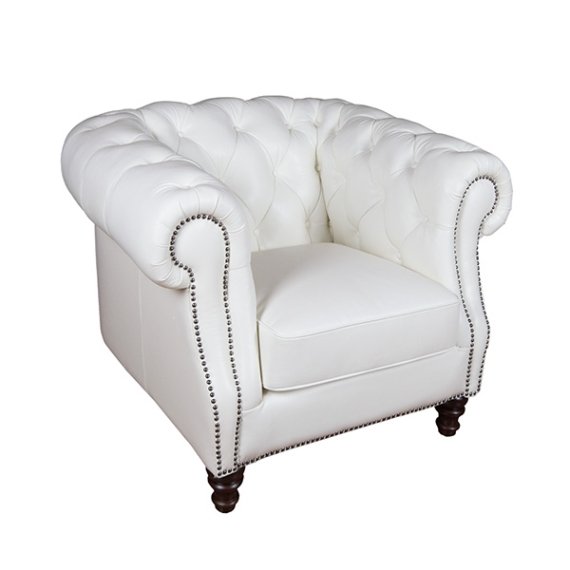 Кресло AY Lazzaro кожаное 115х100х80 см белое