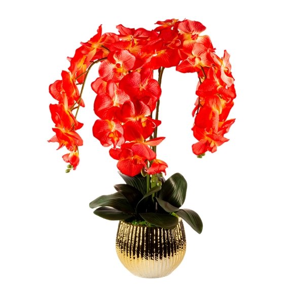 Композиция Орхидея в золотой вазе
