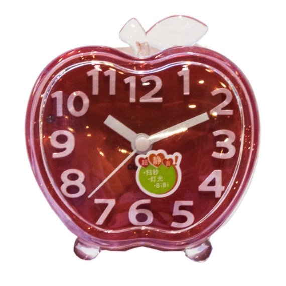 Часы-будильник настольные красные Яблочко