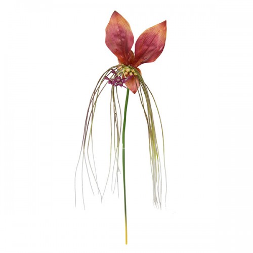Цветок искусственный Оранжевая орхидея 80 см