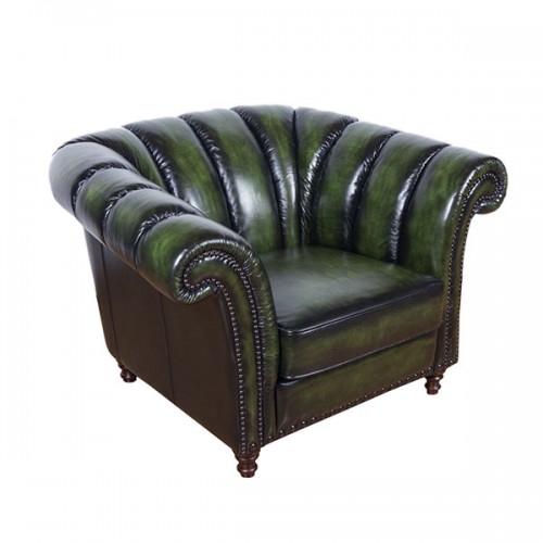 Кресло AY Lazzaro кожаное 120х108х79 см зелёное