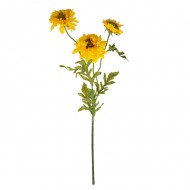 Цветок искусственный Скабиоза жёлтая 69 см