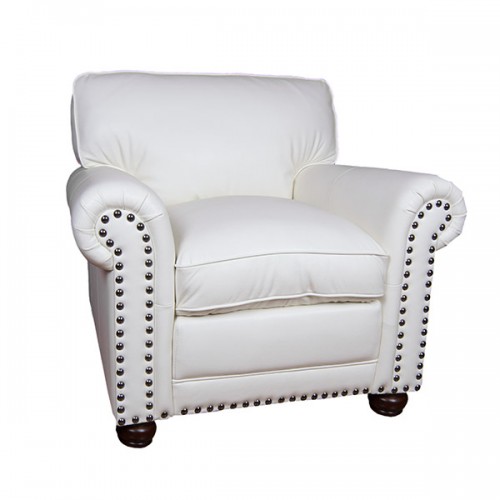 Кресло AY Lazzaro кожаное 100х100х90 см белое