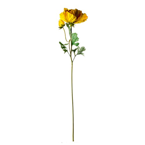 Цветок искусственный Пион жёлтый 79 см