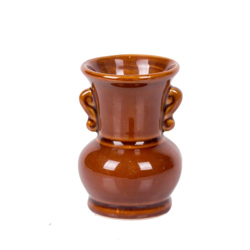 Горшочек керамический коричневый в форме вазы 10х7х7 см