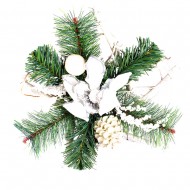 Новогоднее украшение Звезда с белым цветком 27 см