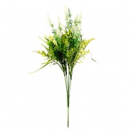 Зелень искусственная с белыми цветами 39 см