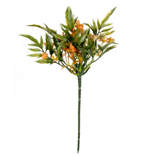 Зелень искусственная с оранжевыми цветами 20 см