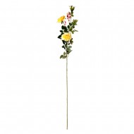 Искусственная ветка розы желтая 80 см