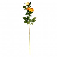 Искусственная ветка розы оранжевая 80 см