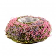 Корзина плетеная из сухоцветов в форме гнезда 20х9 см