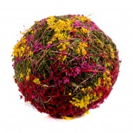 Клубок плетеный из сухоцветов 12 см