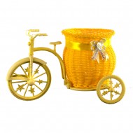 Подставка для цветов Велосипед желтый мини 29 см