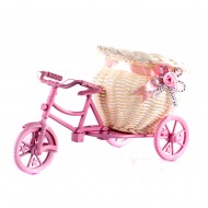 Подставка для цветов Велосипед розовый мини 21 см