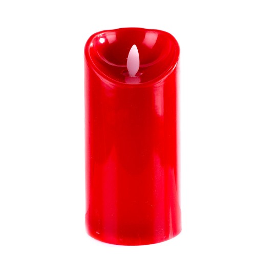 Свеча красная на батарейках 8х12 см