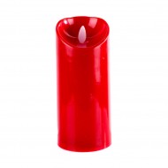 Свеча красная на батарейках 8х18 см