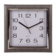 Часы настенные квадратные с серебряной каймой 30 см
