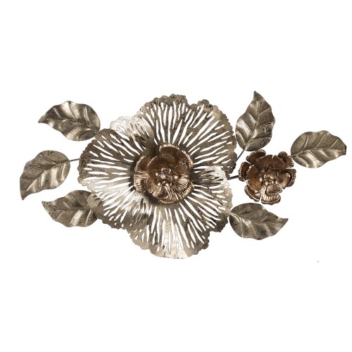 Настенное металлическое украшение Цветы  75х70 см