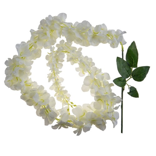 Цветок искусственный Глициния белая 120 см