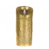 Светодиодная свеча на батарейках с блестками золотого цвета 18х8 см