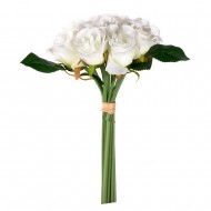 Букет из искусственных белых роз  9 шт 28 см
