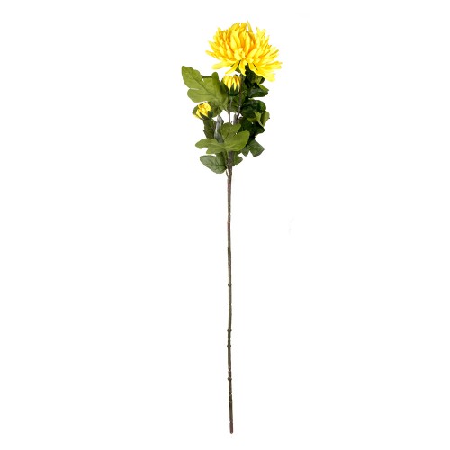 Цветок искусственный желтая Хризантема 90 см