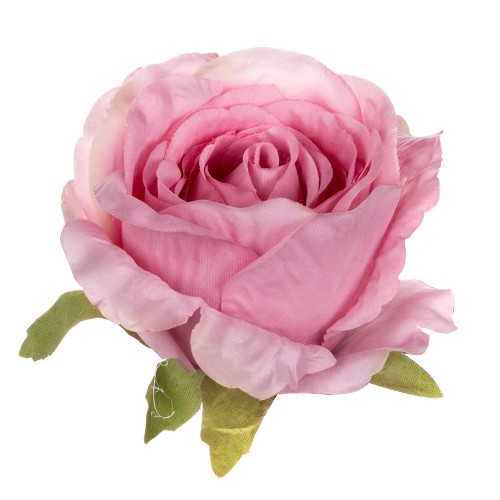 Искусственная головка розы «розовая» 10 см
