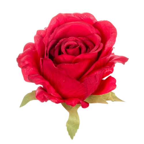 Искусственная головка розы «красная» 10 см