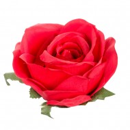 Искусственная головка розы «темно-красная» 10,5 см