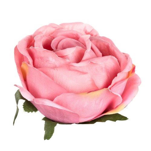 Искусственная головка розы «розовая»  13 см