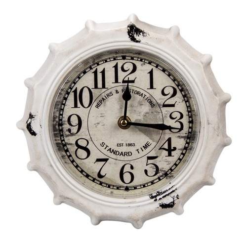 Настенные часы в форме крышки от бутылки белые 22х4х22 см