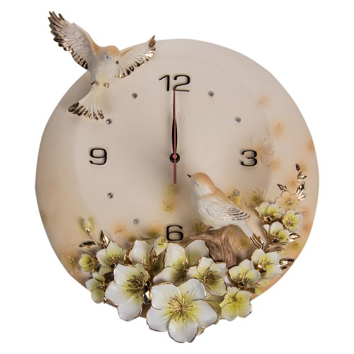 Часы настенные Цветы и птицы 42х39х1 см