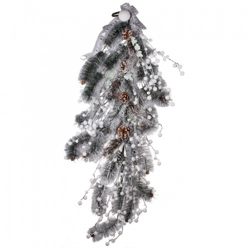 Новогоднее украшение Ветка еловая с шишками и снежками 124 см
