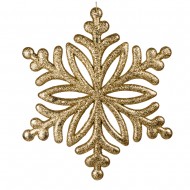 Новогоднее украшение Снежинка золотая 28 см