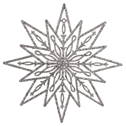Новогоднее украшение Звезда серебряная 25 см