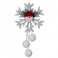 Новогоднее украшение  Снежинка с шариками 45 см (свет)