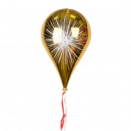 Новогоднее украшение Шар в форме Капли  Фейерверк золото  33 см