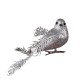 Новогоднее украшение Птички 3 шт 17 см (цвет серебро)