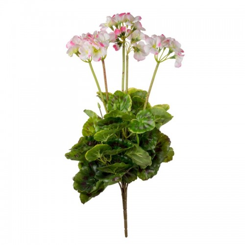 Букет искусственных цветов Герань бело-розовая 55 см