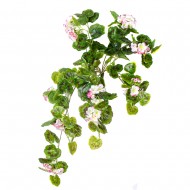 Искусственные цветы Герань ампельная бело-розовая 80 см