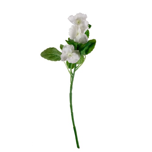 Цветок искусственный  Анютины глазки белый 44 см