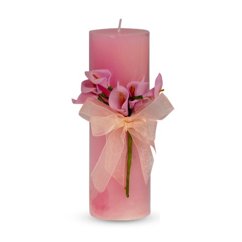 Свеча ароматизированная Букет каллов 15х5 см розовая