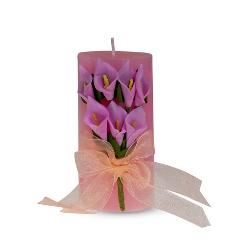 Свеча ароматизированная Букет каллов 11х5 см розовая
