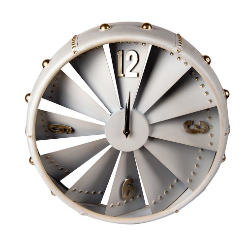 Часы настенные металлические круглые белые  40х9,5х40 см
