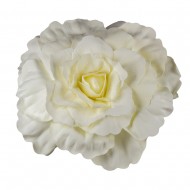 Искусственная головка розы белая флуомеран 60 см
