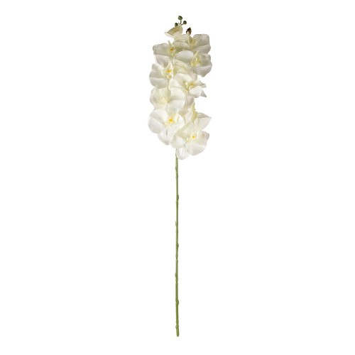 Цветок искусственный Орхидея молочного цвета 99 см