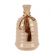 Ваза-бутылка с верёвкой белая 15х25 см