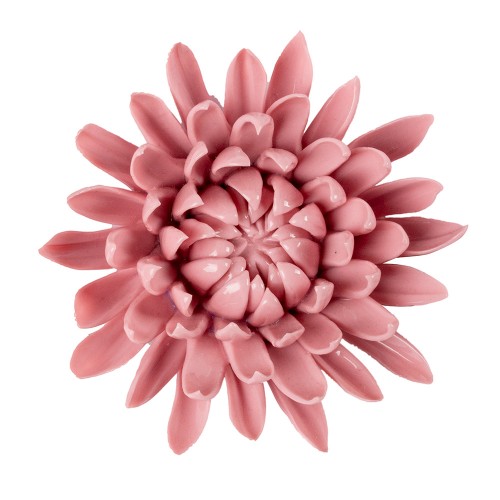 Цветок декоративный керамический головка Хризантемы розовый 9 см