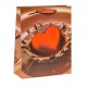 Пакет подарочный Сердце в шоколаде 26х32х10 см