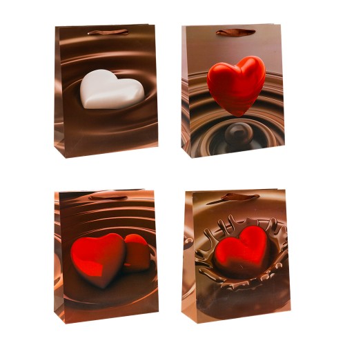 Пакет подарочный Сердце в шоколаде  31х40х12 см